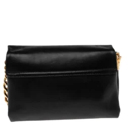 Versace Black Leather Medusa Flap Shoulder Bag For Women -Versace Official Website luxury women versace used handbags p582218 008