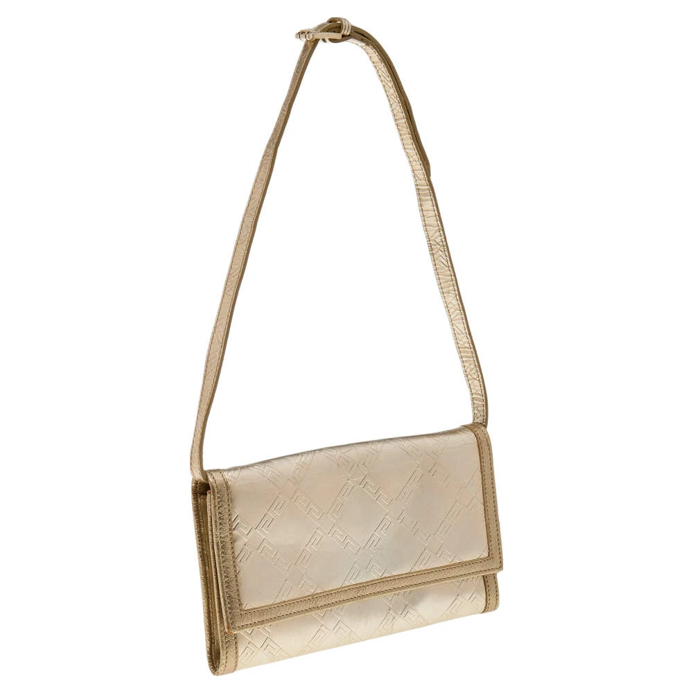 Versace Gold Leather Gianni Flap Shoulder Bag For Women 3 Versace Gold Leather Gianni Flap Shoulder Bag For Women - Image 3