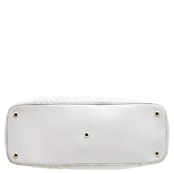 Versace White Leather Athena Barocco Vanitas Satchel For Women -Versace Official Website luxury women versace used handbags p593054 009