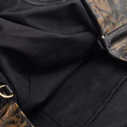 Versace Black/Brown Medusa Floral Printed Coated Canvas & Snakeskin Leather Tote For Women -Versace Official Website luxury women versace used handbags p593829 003