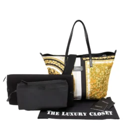 Versace Multicolor Medusa Print Nylon Diaper Tote For Women -Versace Official Website luxury women versace used handbags p599447 003