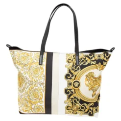Versace Multicolor Medusa Print Nylon Diaper Tote For Women -Versace Official Website luxury women versace used handbags p599447 007