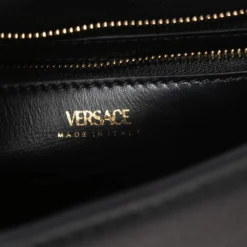 Versace Black Leather Small Medusa Top Handle Bag For Women -Versace Official Website luxury women versace used handbags p599640 011