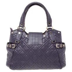 Versace Purple Quilted Leather Medusa Plaque Flap Satchel For Women -Versace Official Website luxury women versace used handbags p601105 006