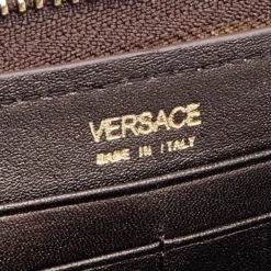 Versace Metallic Brown Leather Medusa Zip Around Wallet For Women -Versace Official Website luxury women versace used handbags p612900 002