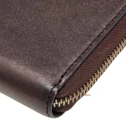 Versace Metallic Brown Leather Medusa Zip Around Wallet For Women -Versace Official Website luxury women versace used handbags p612900 004