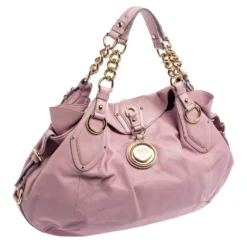 Versace Lilac Leather Medusa Flap Chain Hobo For Women -Versace Official Website luxury women versace used handbags p613166 003