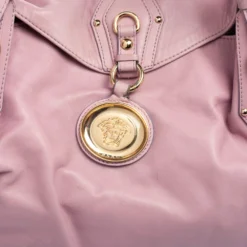 Versace Lilac Leather Medusa Flap Chain Hobo For Women -Versace Official Website luxury women versace used handbags p613166 006