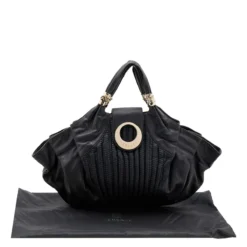 Versace Black Soft Leather Hobo For Women -Versace Official Website luxury women versace used handbags p615012 010