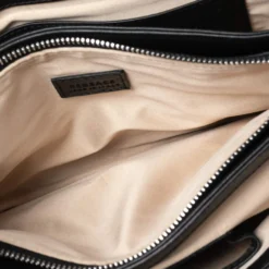 Versace Black Quilted Patent And Leather Flap Shoulder Bag For Women -Versace Official Website luxury women versace used handbags p618304 011