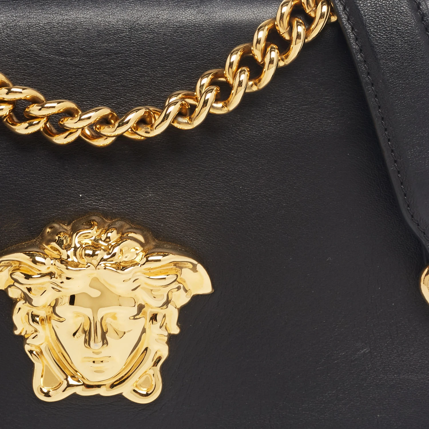 Versace Black Leather Palazzo Sultan Chain Shoulder Bag For Women 5 Versace Black Leather Palazzo Sultan Chain Shoulder Bag For Women - Image 5