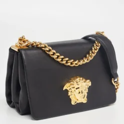 Versace Black Leather Palazzo Sultan Chain Shoulder Bag For Women 14 Versace Black Leather Palazzo Sultan Chain Shoulder Bag For Women -Versace Official Website luxury women versace used handbags p621280 008