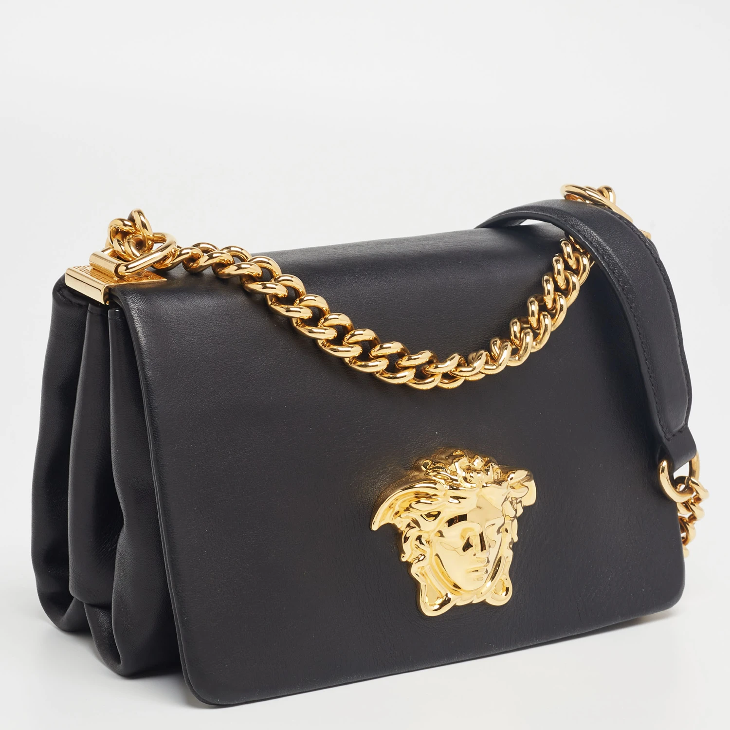 Versace Black Leather Palazzo Sultan Chain Shoulder Bag For Women 3 Versace Black Leather Palazzo Sultan Chain Shoulder Bag For Women - Image 3