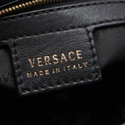 Versace Black Leather Medusa Satchel For Women -Versace Official Website luxury women versace used handbags p622577 006