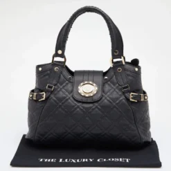 Versace Black Leather Medusa Satchel For Women -Versace Official Website luxury women versace used handbags p622577 008