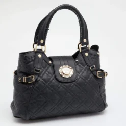 Versace Black Leather Medusa Satchel For Women -Versace Official Website luxury women versace used handbags p622577 010