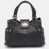 Versace Black Leather Medusa Satchel For Women