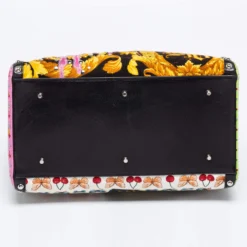 Versace Multicolor Archival Print Canvas And Leather Chaos Couture Studded Boston Bag For Women -Versace Official Website luxury women versace used handbags p626363 008