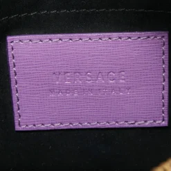 Versace Purple Leather Palazzo Camera Crossbody Bag For Women -Versace Official Website luxury women versace used handbags p641631 002