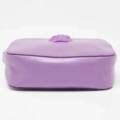 Versace Purple Leather Palazzo Camera Crossbody Bag For Women -Versace Official Website luxury women versace used handbags p641631 004