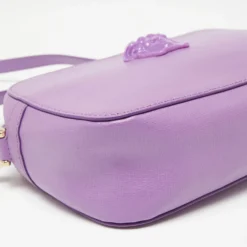 Versace Purple Leather Palazzo Camera Crossbody Bag For Women -Versace Official Website luxury women versace used handbags p641631 007