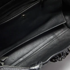 Versace Black Python Leather Medusa Tote For Women -Versace Official Website luxury women versace used handbags p642912 005