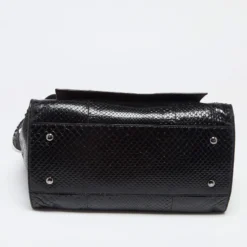 Versace Black Python Leather Medusa Tote For Women -Versace Official Website luxury women versace used handbags p642912 008