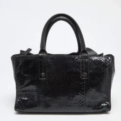 Versace Black Python Leather Medusa Tote For Women -Versace Official Website luxury women versace used handbags p642912 011