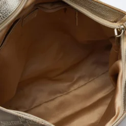 Versace Gold Signature Fabric And Leather Medusa Buckle Satchel For Women -Versace Official Website luxury women versace used handbags p645439 003