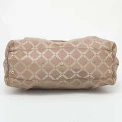 Versace Gold Signature Fabric And Leather Medusa Buckle Satchel For Women -Versace Official Website luxury women versace used handbags p645439 005