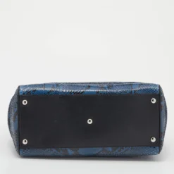 Versace Black/Blue Python And Leather Medusa Palazzo Empire Tote For Women -Versace Official Website luxury women versace used handbags p645575 001