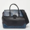 Versace Black/Blue Python And Leather Medusa Palazzo Empire Tote For Women
