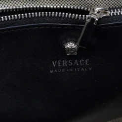 Versace Black/Blue Python And Leather Medusa Palazzo Empire Tote For Women -Versace Official Website luxury women versace used handbags p645575 011