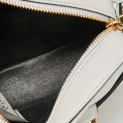 Versace White Leather Virtus Crossbody Bag For Women -Versace Official Website luxury women versace used handbags p647293 002