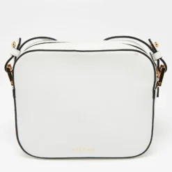 Versace White Leather Virtus Crossbody Bag For Women -Versace Official Website luxury women versace used handbags p647293 007