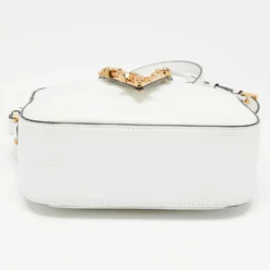 Versace White Leather Virtus Crossbody Bag For Women -Versace Official Website luxury women versace used handbags p647293 010
