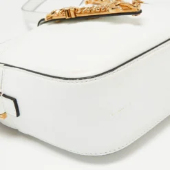 Versace White Leather Virtus Crossbody Bag For Women -Versace Official Website luxury women versace used handbags p647293 013