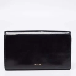 Versace Black Leather Medusa Chain Clutch For Women -Versace Official Website luxury women versace used handbags p662479 008