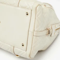 Versace Metallic Pearl Leather Snap Out Of It Satchel For Women -Versace Official Website luxury women versace used handbags p665195 006