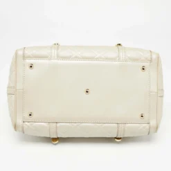 Versace Metallic Pearl Leather Snap Out Of It Satchel For Women -Versace Official Website luxury women versace used handbags p665195 008
