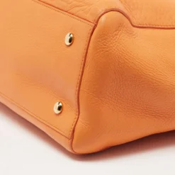 Versace Orange Leather Medusa Medallion Tote For Women -Versace Official Website luxury women versace used handbags p667964 011