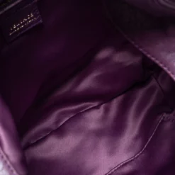 Versace Purple Snakeskin And Leather Crystal Embellished Flap Hobo For Women -Versace Official Website luxury women versace used handbags p670639 003