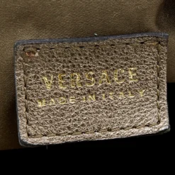 Versace Metallic Grey Leather Hobo For Women -Versace Official Website luxury women versace used handbags p672155 007