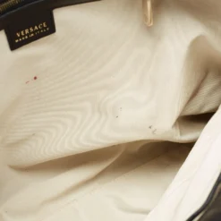 Versace Black Patent And Leather Vanitas Shopping Tote For Women -Versace Official Website luxury women versace used handbags p681227 007