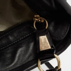 Versace Black Patent And Leather Vanitas Shopping Tote For Women -Versace Official Website luxury women versace used handbags p681227 012