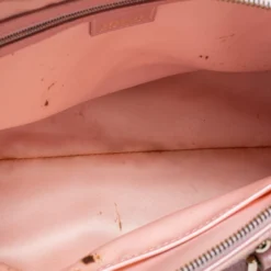 Versace Pink Braided Embossed Leather Snap Out Of It Satchel For Women -Versace Official Website luxury women versace used handbags p681435 011