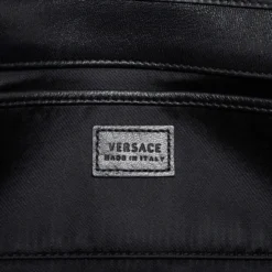 Versace Black Quilted Leather Medusa Chain Clutch For Women -Versace Official Website luxury women versace used handbags p682090 001