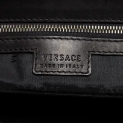 Versace Black Signature Nylon Messenger Bag For Women -Versace Official Website luxury women versace used handbags p682607 009