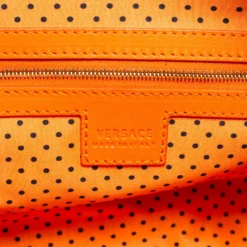 Versace Orange Python And Leather Front Pocket Hobo For Women -Versace Official Website luxury women versace used handbags p683340 004