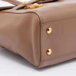 Versace Dark Beige Leather Small Medusa Medallion Tote For Women -Versace Official Website luxury women versace used handbags p683376 002